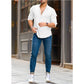 Men's Loose Popular Solid Color White Shirt