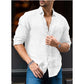 Men's Loose Popular Solid Color White Shirt